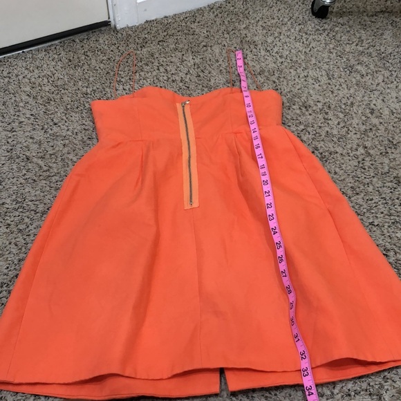 Carven Dress Size XS Coral Orange Cotton Mini - Picture 7 of 10